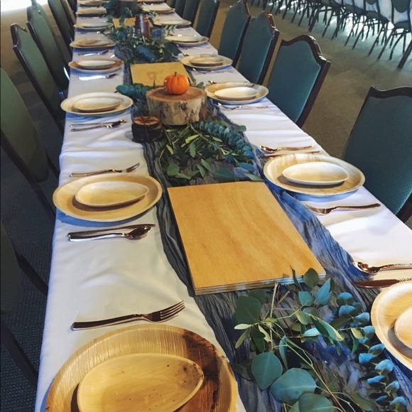 Dusty Blue Gauze Table Runners - Picture 4 of 6